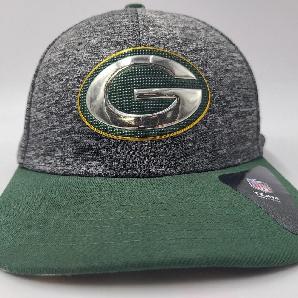 Child-Youth Green Bay Packers Hat Fitted New Era 39Thirty Heather Gray Green NFL